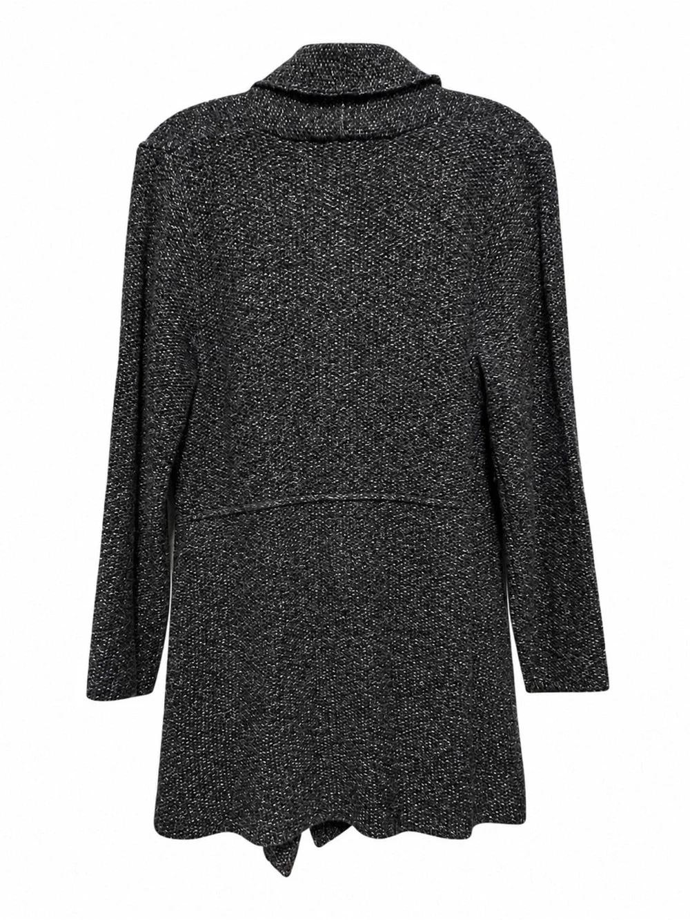 Damask Large Cashmere Angora Wool Blend Charcoal Longline Coatigan Cardigan Chic